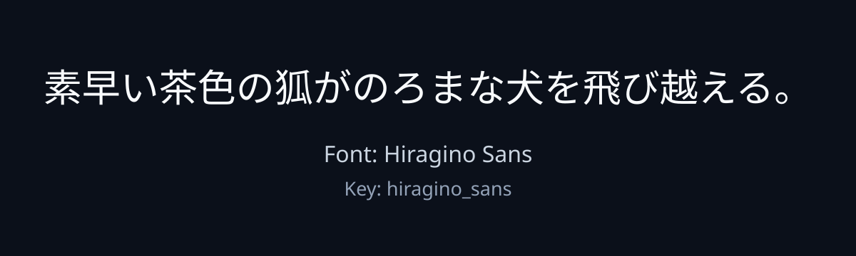 Hiragino Sans sample