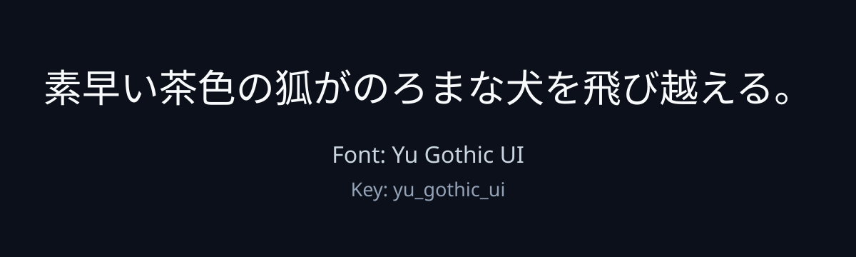 Yu Gothic UI sample