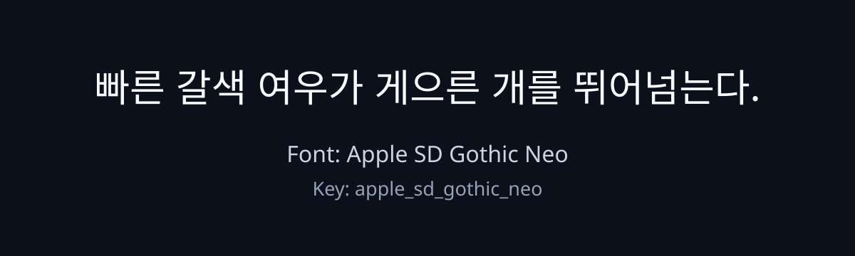 Apple SD Gothic Neo sample